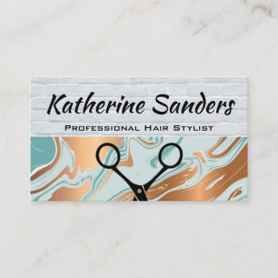 Brick Wall Liquify Marble Scissors Business Card
