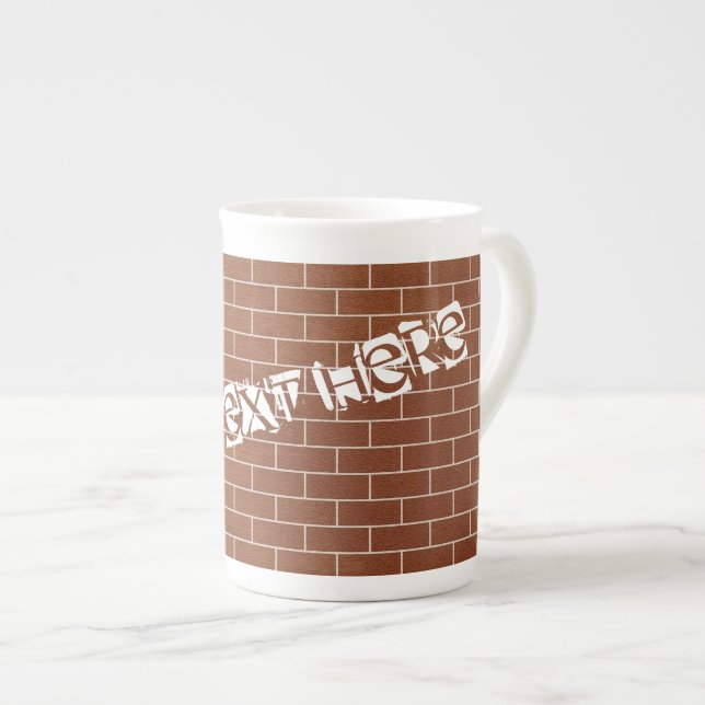 Brick Wall Mug with Custom Text (Front Right)
