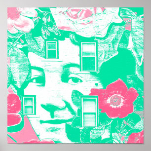 brick wall mural art in dubuque poster