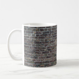Brick wall old dark brick wall coffee mug