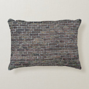 Brick wall old dark brick wall decorative cushion