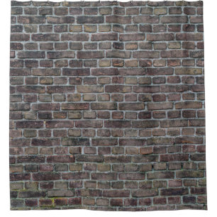 Brick wall old dark brick wall shower curtain
