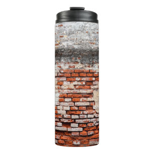  brick wall on the roadabandoned, abstract, aged,  thermal tumbler