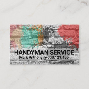 Brick Wall Paint Splatter Masonry Business Card