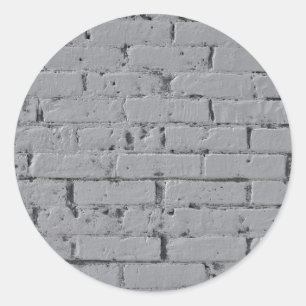 Brick Wall Painted Grey Classic Round Sticker