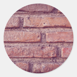Brick wall pattern classic round sticker