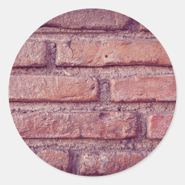 Brick wall pattern classic round sticker (Front)