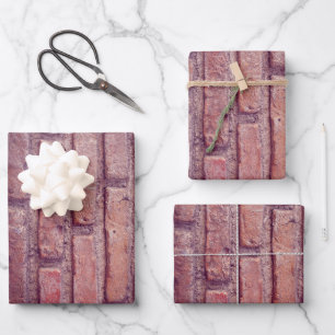 Brick wall pattern wrapping paper sheet