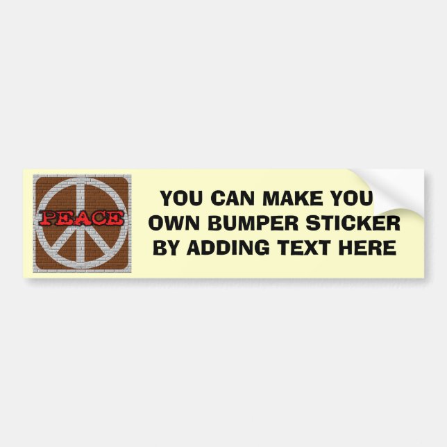 Brick Wall Peace T-shirts and Gifts Bumper Sticker (Front)