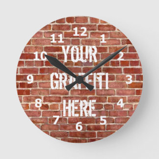 Brick Wall Personalised Graffiti Clock