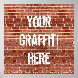 Brick Wall Personalised Graffiti Custom Poster