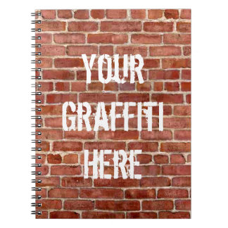 Brick Wall Personalised Graffiti Spiral Notebook