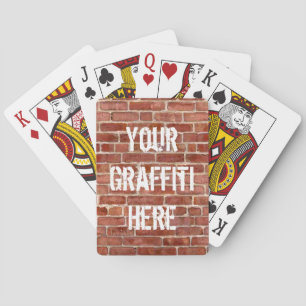 Brick Wall Personalized Graffiti Playing Cards