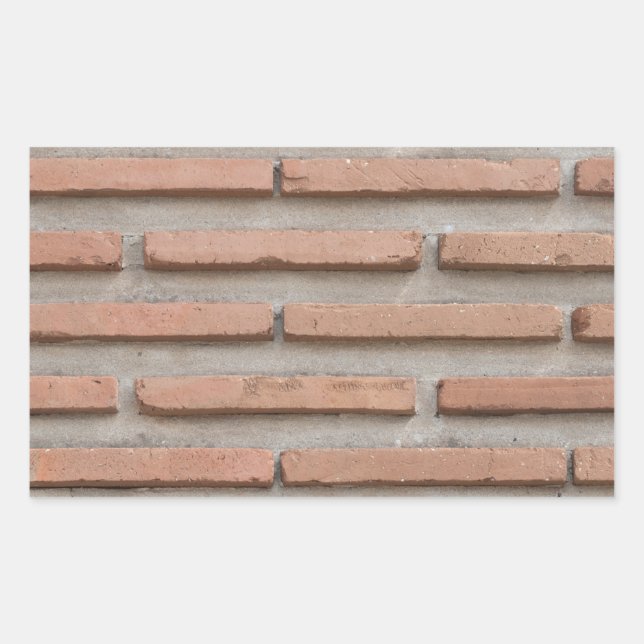 Brick wall rectangular sticker (Front)