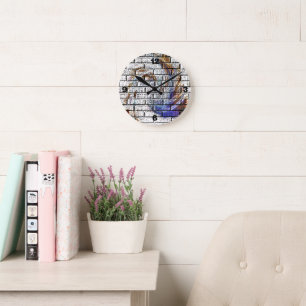 BRICK WALL ROUND CLOCK