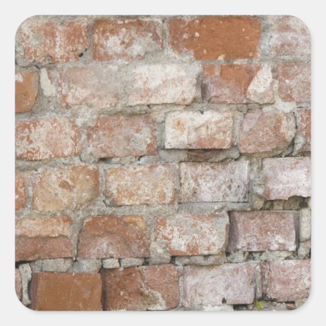 Brick wall square sticker (Front)
