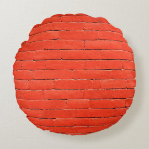 Brick wall wall red bricks round cushion