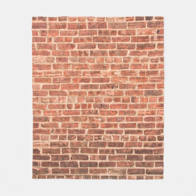 Brick Wall with Dark Gradient at Bottombrick,wall, Fleece Blanket (Front)