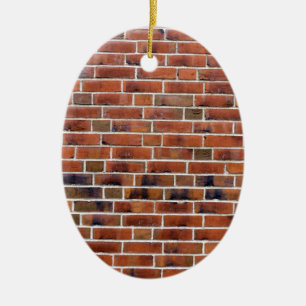 Brick wall with joints ceramic tree decoration