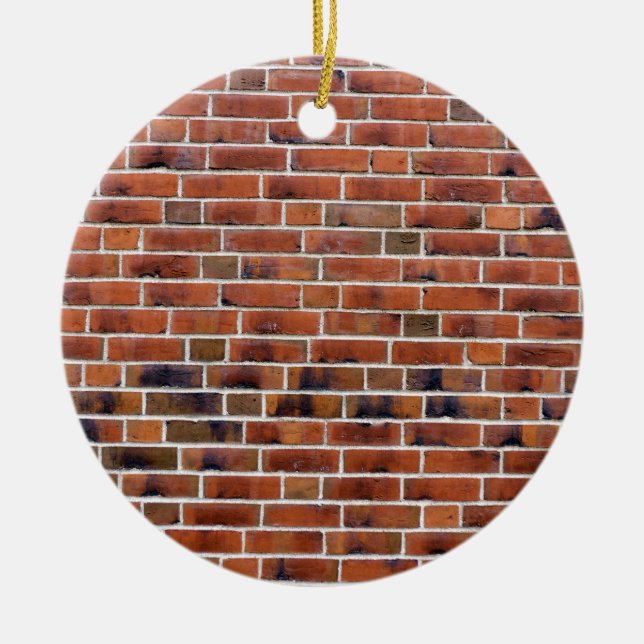 Brick wall with joints ceramic tree decoration (Front)