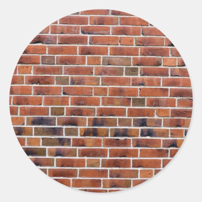 Brick wall with joints classic round sticker (Front)