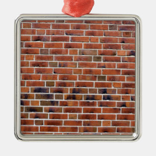 Brick wall with joints metal tree decoration