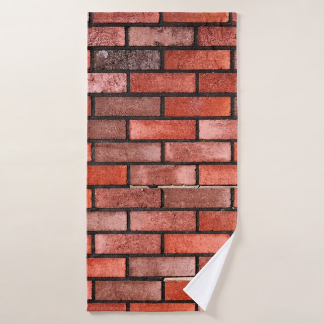 Brick wall with red brick, red brick background. b bath towel (Bath Towel)