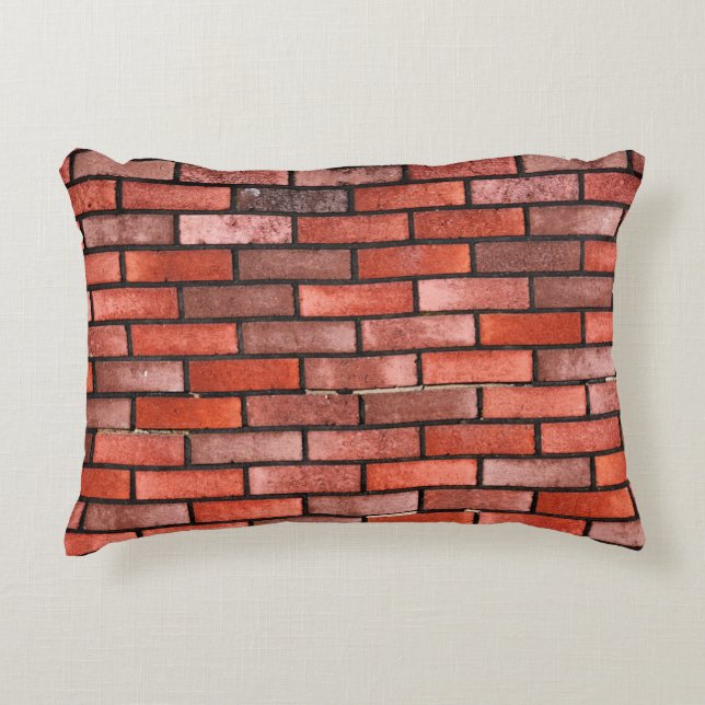 Brick wall with red brick, red brick background. b decorative cushion (Front)