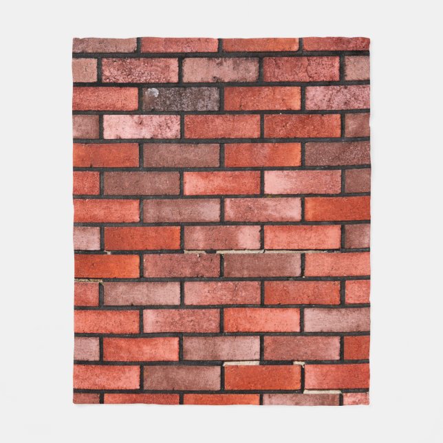 Brick wall with red brick, red brick background. b fleece blanket (Front)