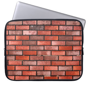 Brick wall with red brick, red brick background. b laptop sleeve