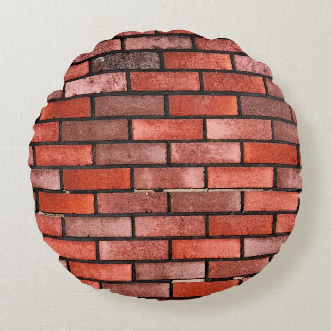Brick wall with red brick, red brick background. b round cushion (Front)