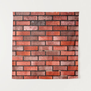 Brick wall with red brick, red brick background. b tapestry