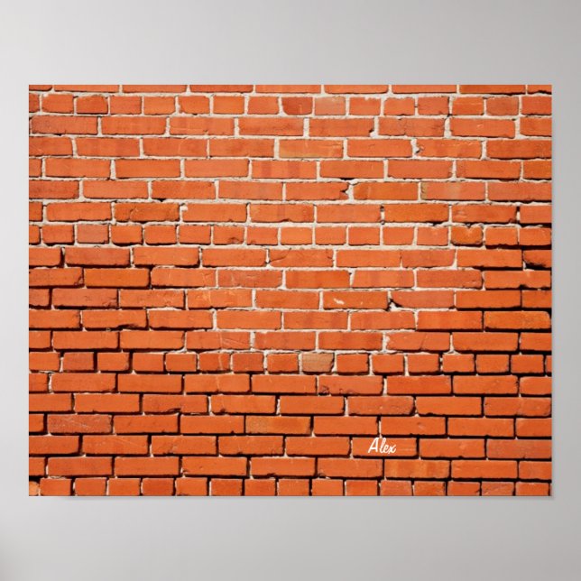 Brick Wall with Your Name on it Rectangular Poster (Front)