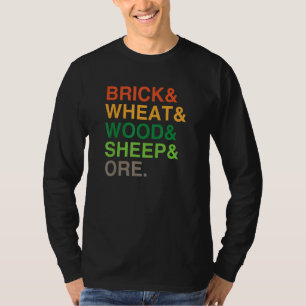 Brick Wheat Lumber Sheep And Ore  Gamer Geek T-Shirt