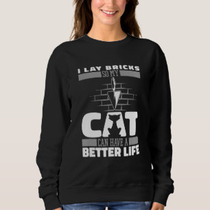 Brickie Cat Block Brick Cement Bricklayer Mason M Sweatshirt