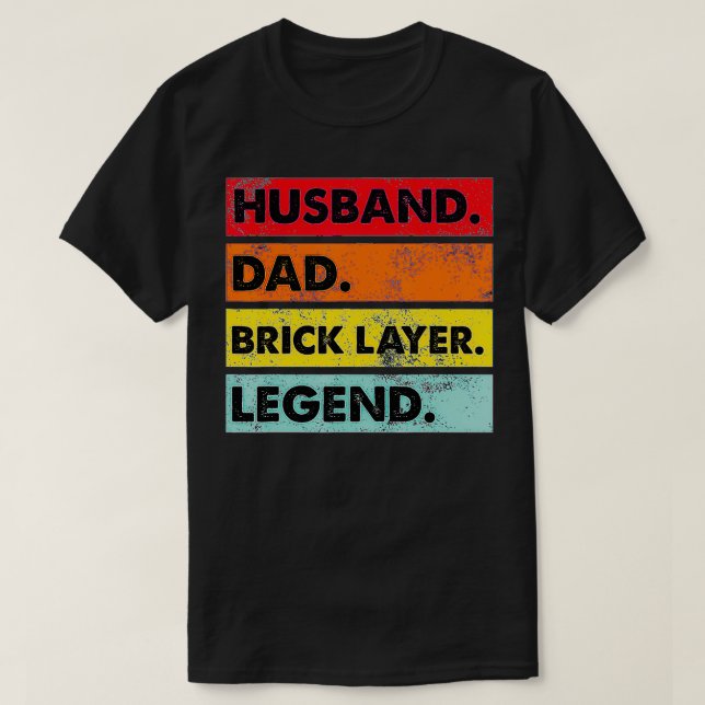 Bricklayer Dad Funny Brick Mason Father Worker Men T-Shirt (Design Front)