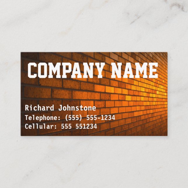 Bricklayer or Mason's builders Business Card (Front)