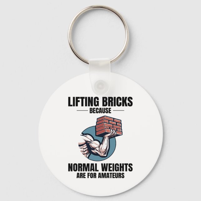 Bricklifting Humour: Beyond Ordinary Weights Brick Key Ring (Front)