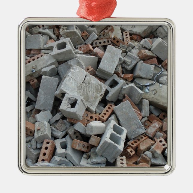 Bricks & Blocks Demolition Rubble Debris Metal Tree Decoration (Front)