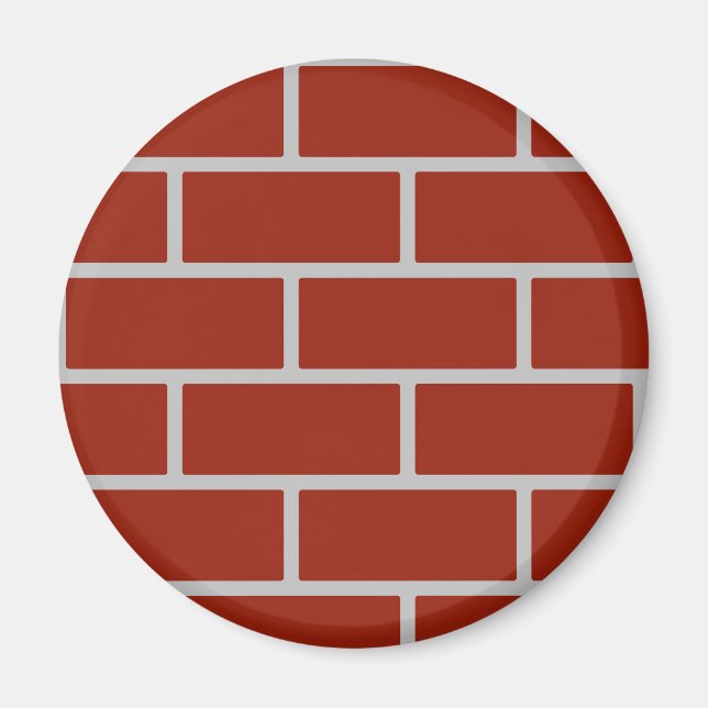 Bricks Fridge Magnet (Brick Red & Grey) (Front)