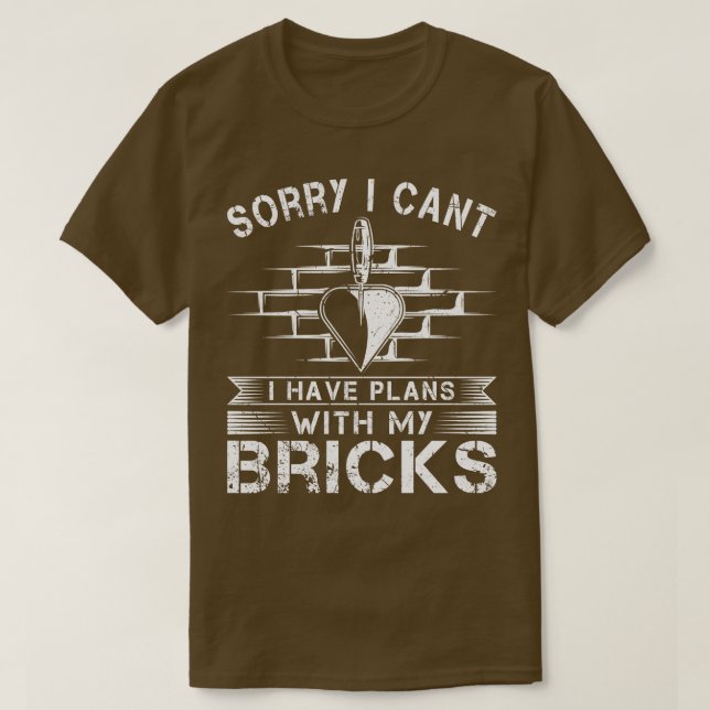 Bricks Mason Gift Bricklayer T-Shirt (Design Front)