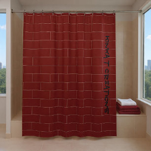 Bricks Table  Shower Curtain