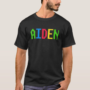Bricks Theme Aiden Boy Name Custom Preschool Block T-Shirt