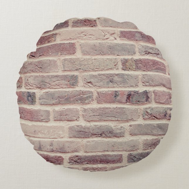 Bricks wall stones structure round cushion (Front)