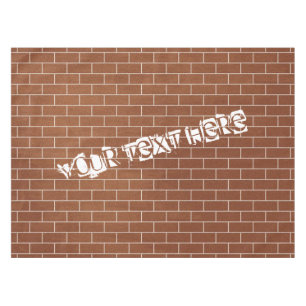 Bricks Wall Tablecloth with Custom Text