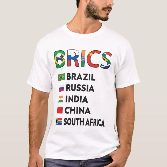 Brics countries list, brics flag T-Shirt (Front)
