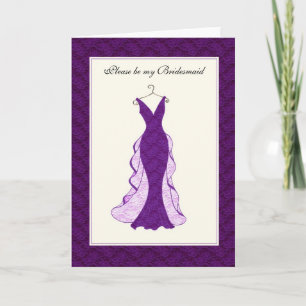 Bridal attendant invitation purple lace