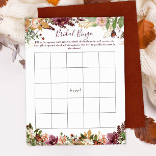 Bridal Bingo Autumn Fall Floral