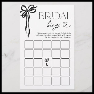 Bridal Bingo Black Bow Bridal Shower Game
