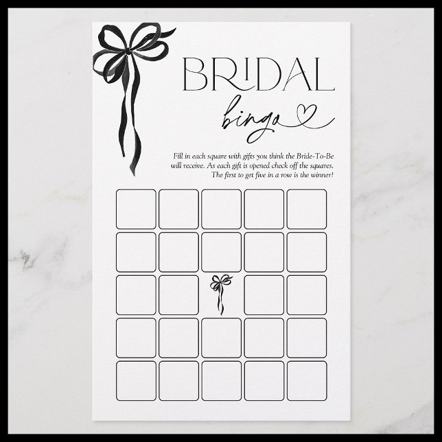 Bridal Bingo Black Bow Bridal Shower Game (Creator Uploaded)